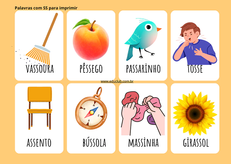 Palavras com SS para imprimir | Educlub